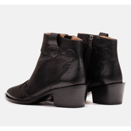 Marco Shoes Botas negras de piel flor natural negro 6