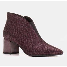 Marco Shoes Botas esbeltas de color burdeos 1779B de cuero con goma en la parte superior rojo multicolor 1