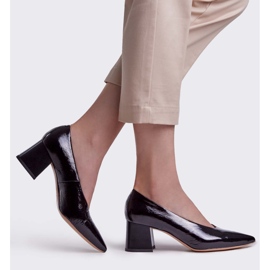 Marco Shoes Zapatos de tacón de mujer negros elegantes hechos de laca 1
