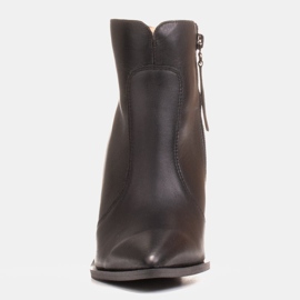 Marco Shoes Bota cowboy de mujer fabricada en piel natural negro 2