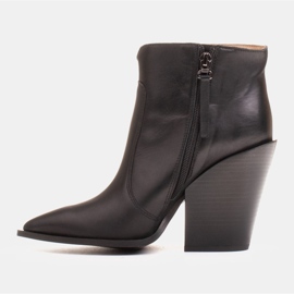 Marco Shoes Bota cowboy de mujer fabricada en piel natural negro 7