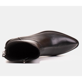 Marco Shoes Botines de piel negra con circunferencia superior ajustable negro 9