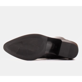 Marco Shoes Botines de piel negra con circunferencia superior ajustable negro 10