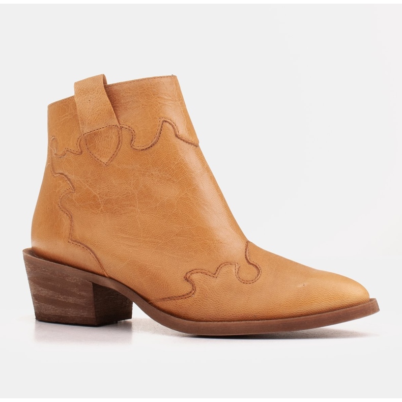 Marco Shoes Botas amarillas de piel natural con arrugas irregulares. amarillo 1