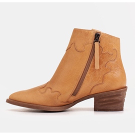 Marco Shoes Botas amarillas de piel natural con arrugas irregulares. amarillo 3