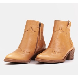 Marco Shoes Botas amarillas de piel natural con arrugas irregulares. amarillo 5