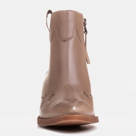 Marco Shoes Botas beige de piel flor natural sin aislante 3
