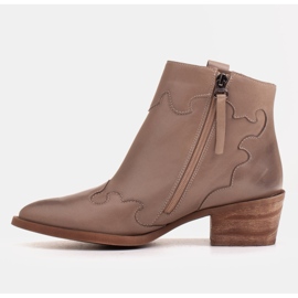 Marco Shoes Botas beige de piel flor natural sin aislante 4