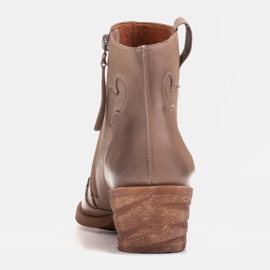 Marco Shoes Botas beige de piel flor natural sin aislante 5