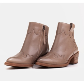 Marco Shoes Botas beige de piel flor natural sin aislante 6