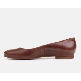 Marco Shoes Bailarinas de piel flor marrón, pulidas a mano 2
