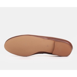 Marco Shoes Bailarinas de piel flor marrón, pulidas a mano 5