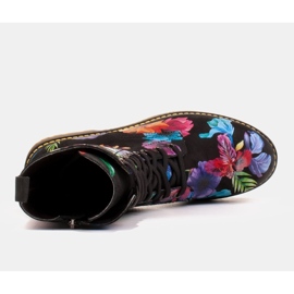 Marco Shoes Botines altos, botines de piel nobuck con estampado floral negro multicolor 7