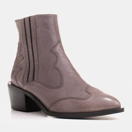 Marco Shoes Botas vaqueras retro grises con piel arrugada 2