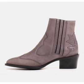 Marco Shoes Botas vaqueras retro grises con piel arrugada 5