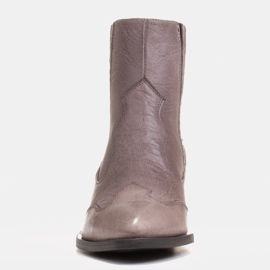 Marco Shoes Botas vaqueras retro grises con piel arrugada 1