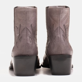 Marco Shoes Botas vaqueras retro grises con piel arrugada 3