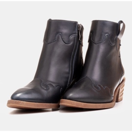 Marco Shoes Botas azul oscuro de piel flor natural 4