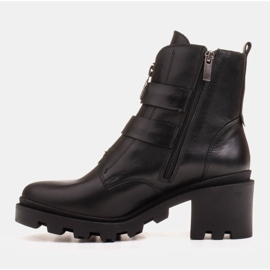 Marco Shoes Botines de piel negra sobre suela gruesa y ligera negro 7