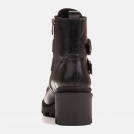 Marco Shoes Botines de piel negra sobre suela gruesa y ligera negro 3