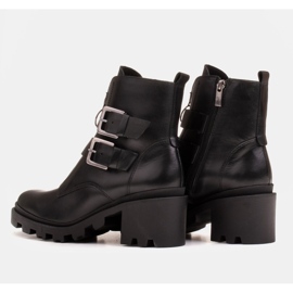 Marco Shoes Botines de piel negra sobre suela gruesa y ligera negro 5