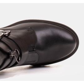 Marco Shoes Botines de piel negra sobre suela gruesa y ligera negro 8