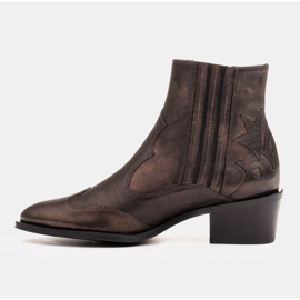 Marco Shoes Botas de vaquero negras, cuero oro viejo desteñido negro dorado 4