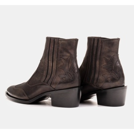 Marco Shoes Botas de vaquero negras, cuero oro viejo desteñido negro dorado 5
