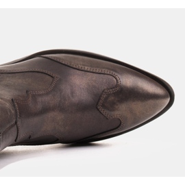 Marco Shoes Botas de vaquero negras, cuero oro viejo desteñido negro dorado 8