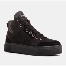 Marco Shoes Botines deportivos ligeros hechos de nobuck natural de alta calidad negro 2