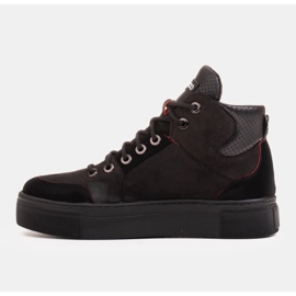 Marco Shoes Botines deportivos ligeros hechos de nobuck natural de alta calidad negro 3