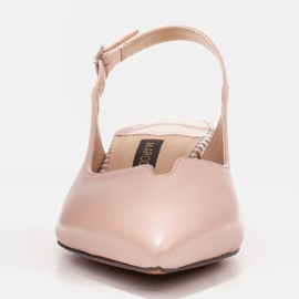 Marco Shoes Zapatos de salón bajos con tacón abierto hechos de delicada piel natural rosado 2