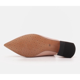 Marco Shoes Zapatos de salón bajos con tacón abierto hechos de delicada piel natural rosado 7