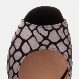Marco Shoes Sandalias de mujer cómodas con cuero interesante. negro plata 8