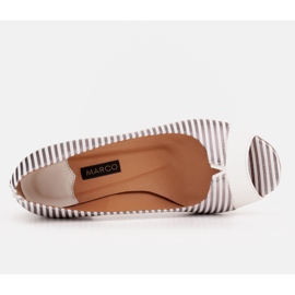 Marco Shoes Zapatos de salón con parte delantera abierta y tacón cromado plata 6