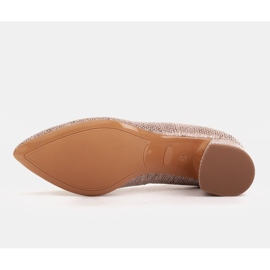 Marco Shoes Zapatos cómodos de cobre con tacón metálico dorado 8