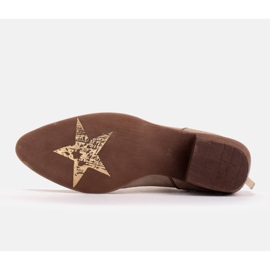 Marco Shoes Botas beige de ante natural con corte en V 8