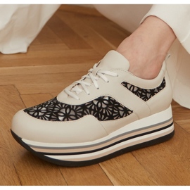 Marco Shoes Zapatillas de suela gruesa con malla transpirable blanco 1
