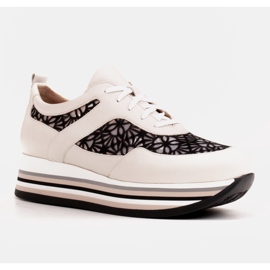 Marco Shoes Zapatillas de suela gruesa con malla transpirable blanco 2