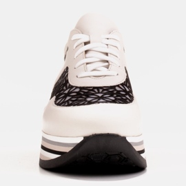 Marco Shoes Zapatillas de suela gruesa con malla transpirable blanco 3