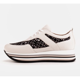 Marco Shoes Zapatillas de suela gruesa con malla transpirable blanco 9
