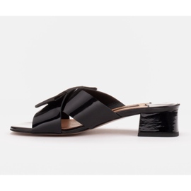 Marco Shoes Pantuflas de mujer elegantes con cinta negro 3