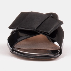 Marco Shoes Pantuflas de mujer elegantes con cinta negro 2