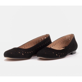Marco Shoes Bailarinas de mujer con perforaciones en la parte superior negro 5