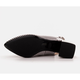 Marco Shoes Zapatos de tacón de mujer elegantes con rayas metálicas plata 7