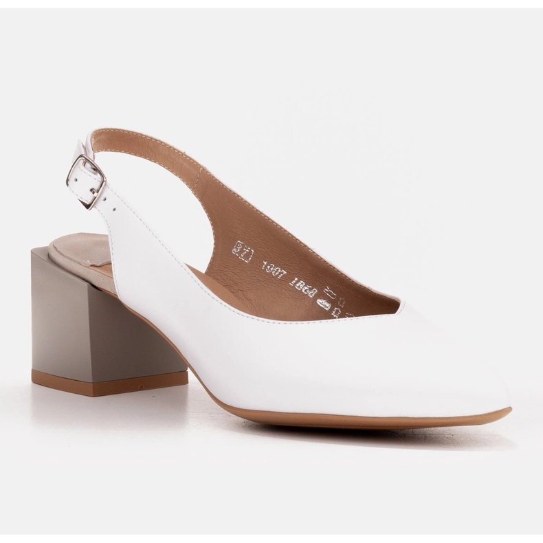Marco Shoes Bombas de mujer elegantes con tacón de cebra blanco 1