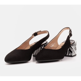 Marco Shoes Bombas de mujer elegantes con tacón de cebra negro 5