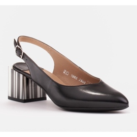 Marco Shoes Bombas de mujer elegantes con tacón de cebra negro 1