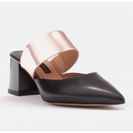 Marco Shoes Bombas de mujer elegantes para el verano. negro dorado 4