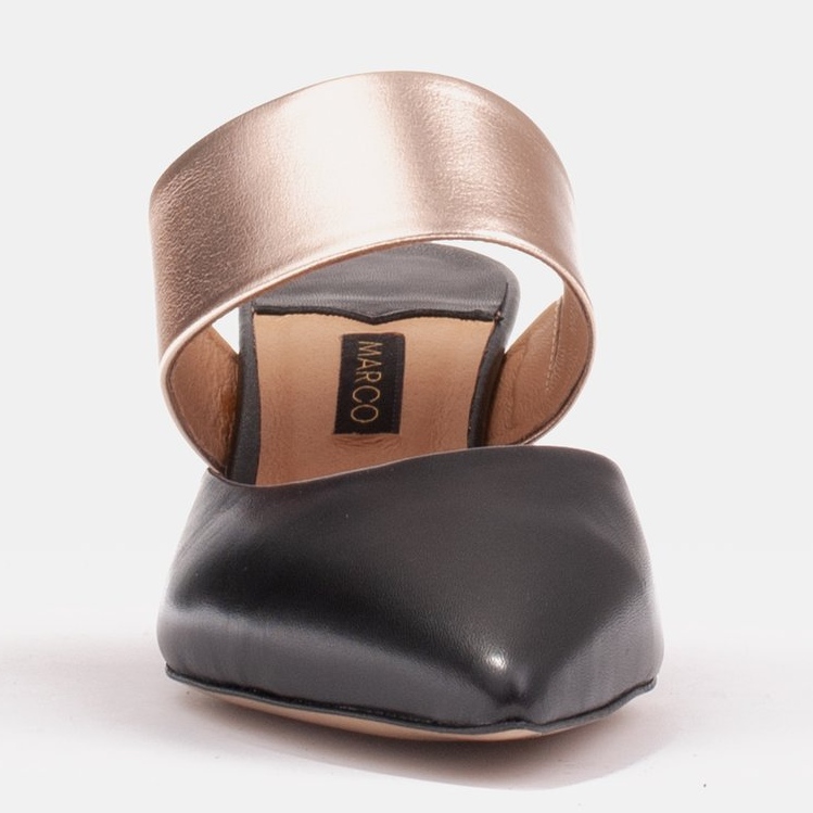 Marco Shoes Bombas de mujer elegantes para el verano. negro dorado 1